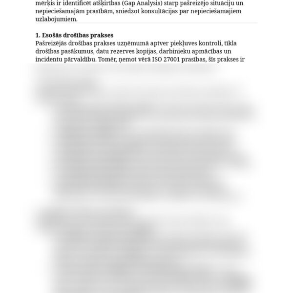 Atbilstības novērtējums (Gap Analysis)